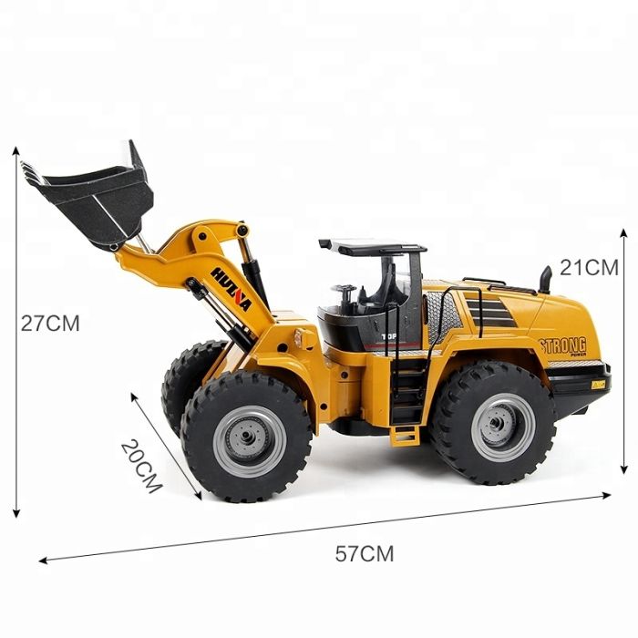 Huina RC Die-Cast Metal Wheel Loader Bulldozer - Sound & Lights