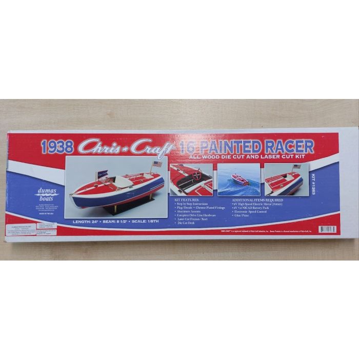 Dumas 16ft Chris-Craft Painted Racer (1263) Wooden Ship Boat Kit