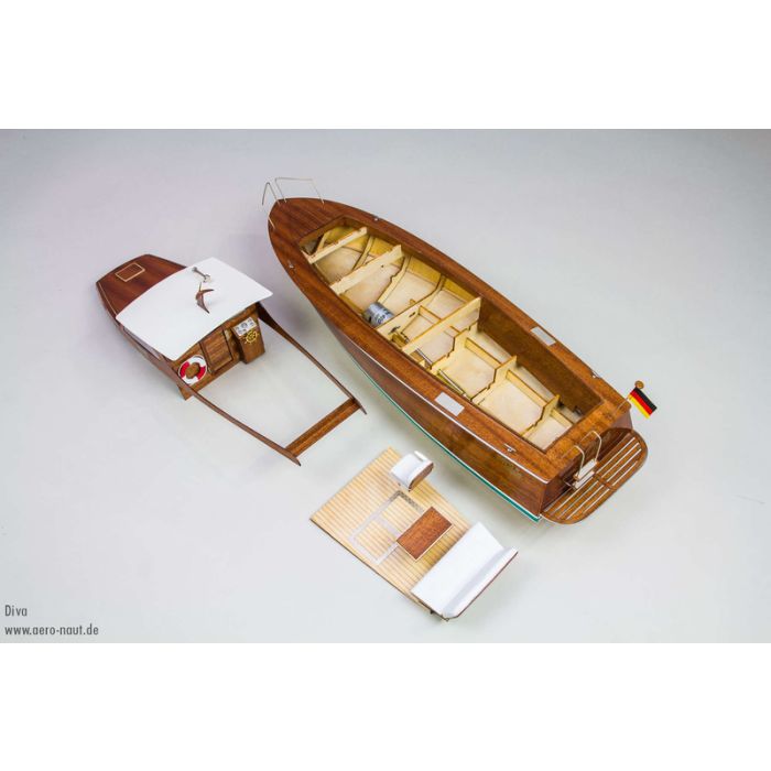 Aero-Naut Diva Radio Control Cabin Cruiser Boat Wooden Kit 