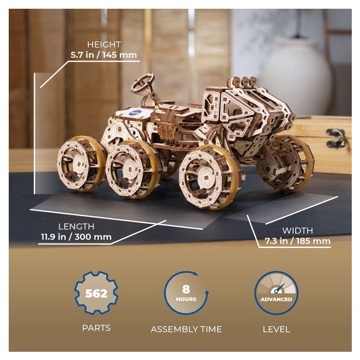 UGears Manned Mars Rover Mechanical Wood Construction Kit