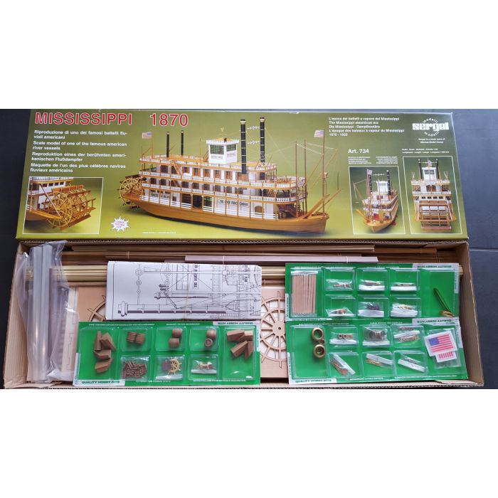 Mississippi Paddle Steamer River Boat 1:50 Large Scale Wooden Kit