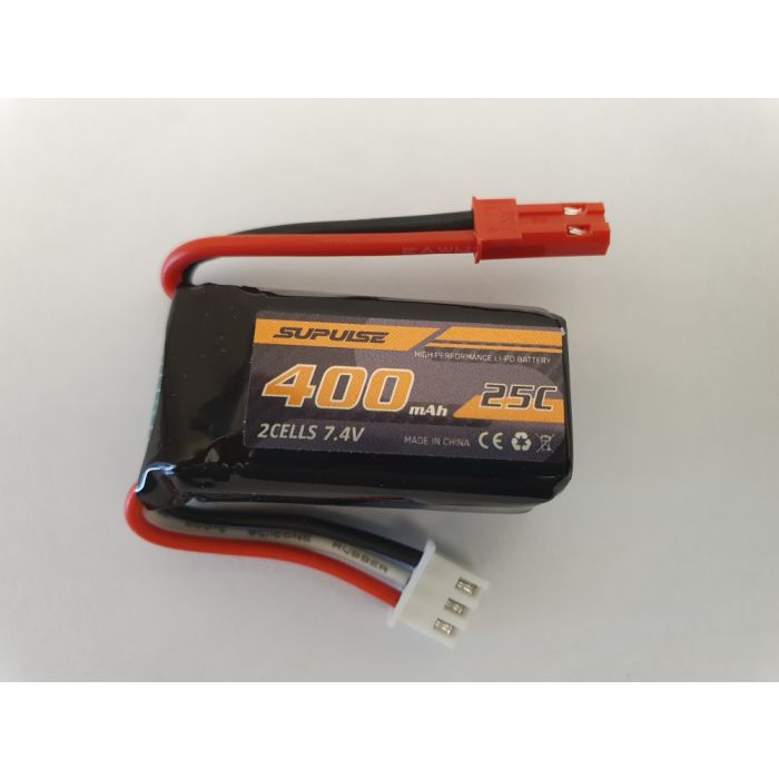 Volantex 7.4V 400mAh 2S 25C LiPo Battery JST Plug for 768-2 Brushless P-51D Mustang