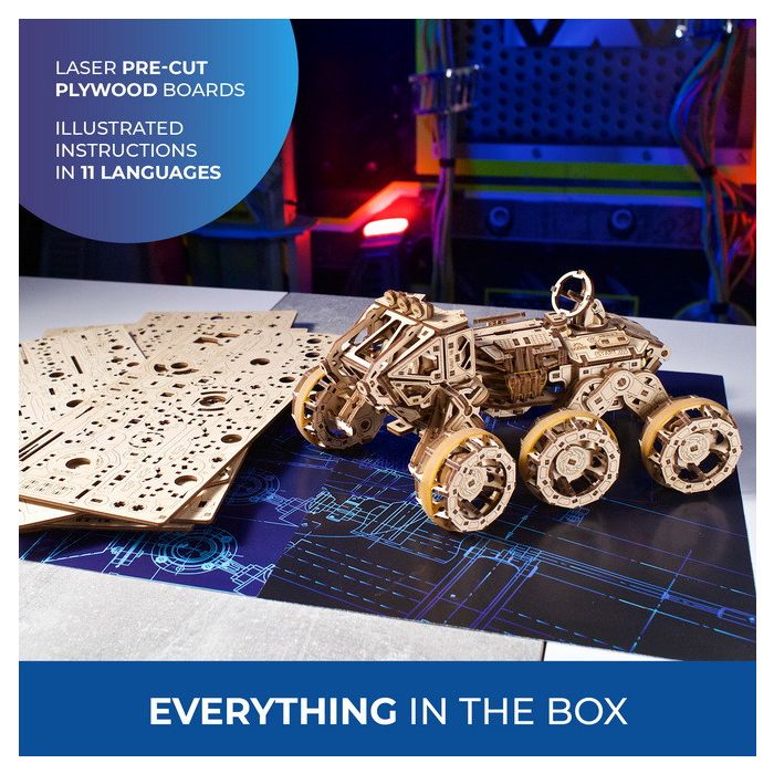 UGears Manned Mars Rover Mechanical Wood Construction Kit