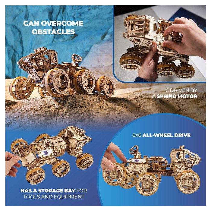 UGears Manned Mars Rover Mechanical Wood Construction Kit