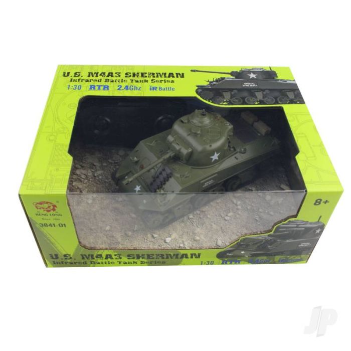 Henglong 1:30 Sherman Easy Eight RC Tank with IR Battle System and Sound