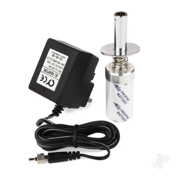 JP Short Glow Start Clip with 2500mAh NiMH Battery + Charger for RC Nitro Models