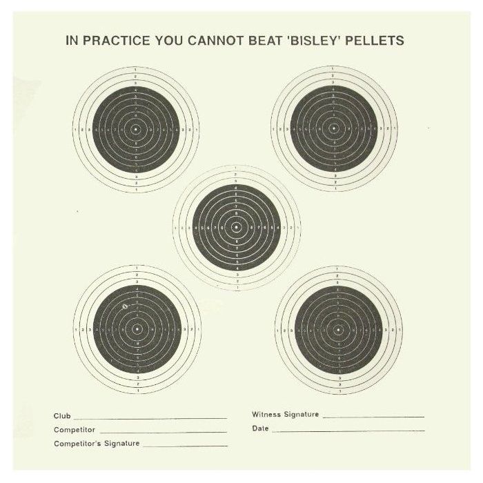 Bisley 17cm (6.75") Grade 1 Double Sided 5 & 1 Shooting Targets - 500