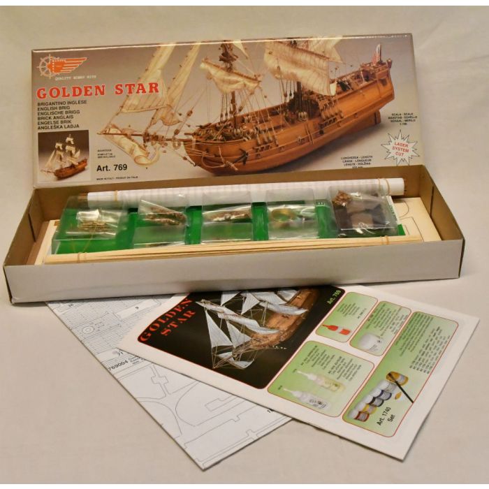Mantua Golden Star English Brig Wood Ship Kit (769) Scale 1:150