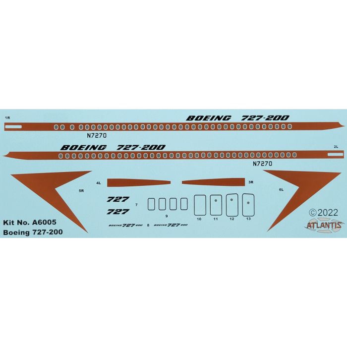 Atlantis Models 1:96 Boeing 727 Prototype Markings Aeroplane Plastic Model Kit