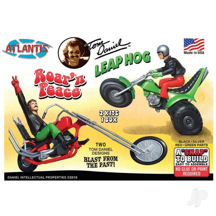 Atlantis Models 1:32 Roar'n Peace Motorcycle & Leap Hog Trike Plastic Bike Kits