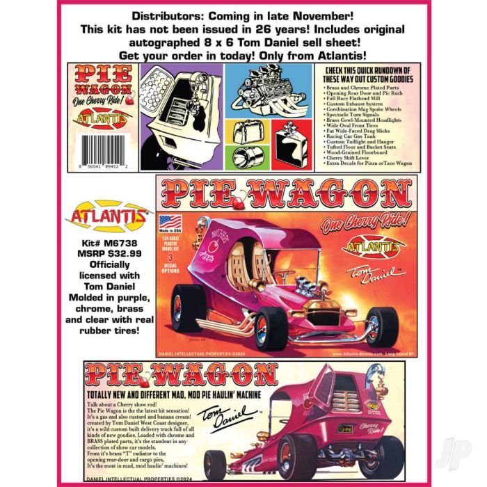 Atlantis Models 1:24 Tom Daniel Pie Wagon Custom Show Hot Rod Car Plastic Kit