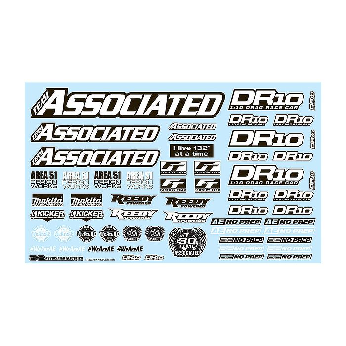 Associated DR10 Decal Sheet