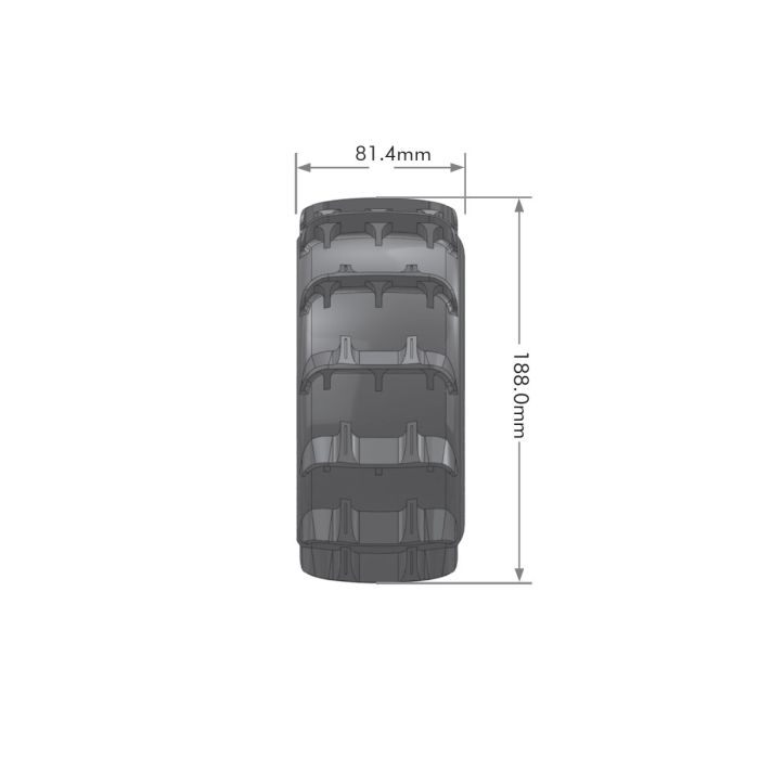 Louise RC ST-Paddle 1/8 Sport E-Revo Front & Rear E-Maxx Wheels & Tyres (Pair) 17mm Hex