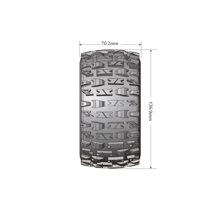 Louise RC MT-Pioneer 1/10 Soft Beadlock 0 ET (12mm Hex) Wheels & Tyres (Pair)