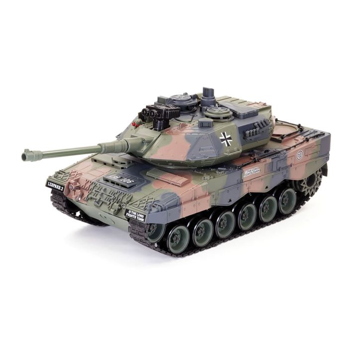 Brother RC Tank 1:18 WW2 German Leopard 2 w/ Lights, Sound & Shoots!