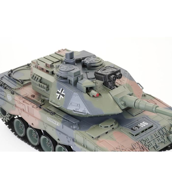 Brother RC Tank 1:18 WW2 German Leopard 2 w/ Lights, Sound & Shoots!