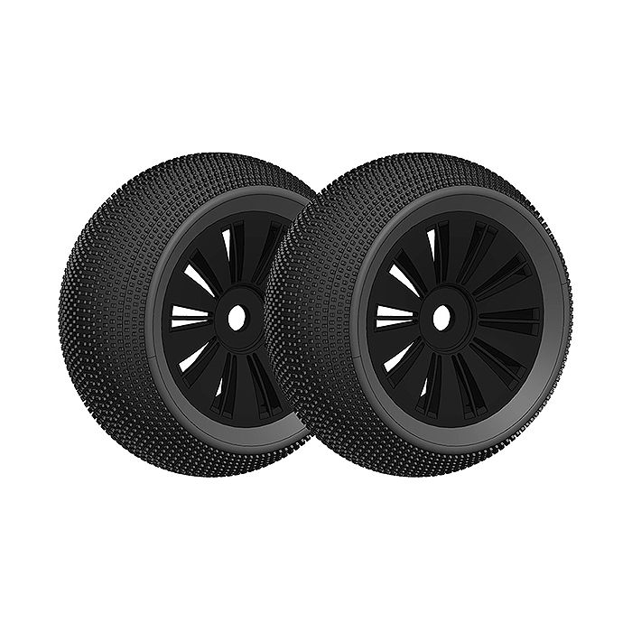 Corally Offroad 1/8 Truggy Tyr E Glued On Black Rims