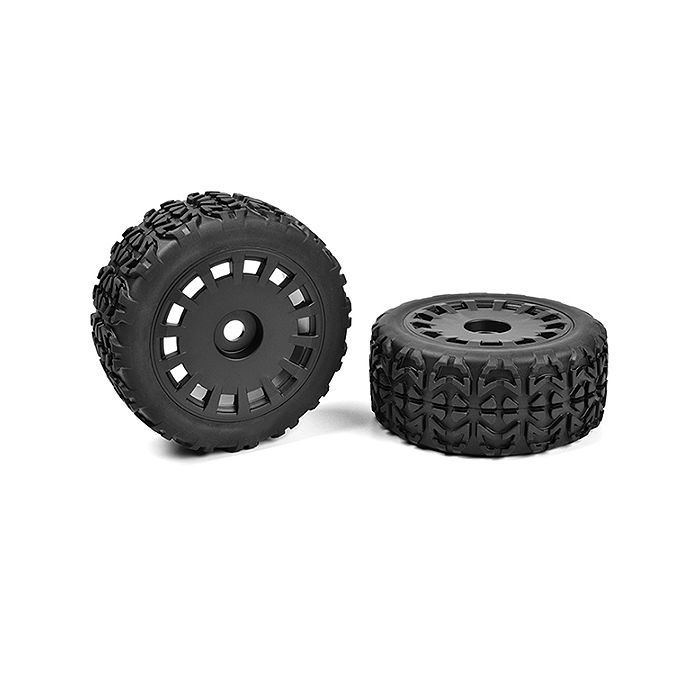 Corally Off-Road 1/8 Truggy Ti Res Tracer Glued On Black Rims