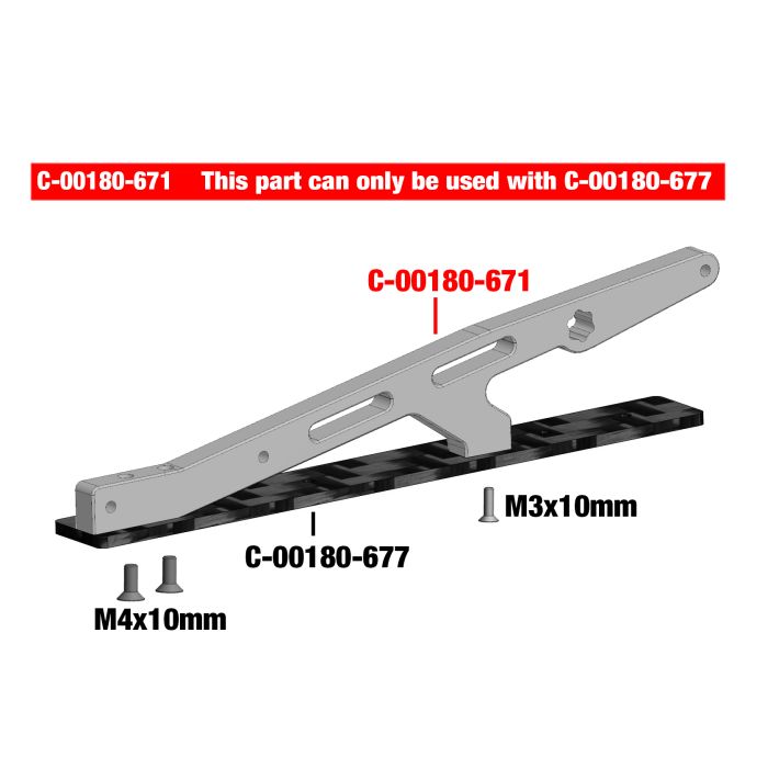Corally Chassis Brace XTR Rear Aluminium - Titanium