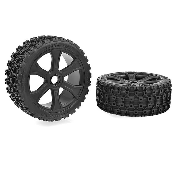 Corally Rebel XMS Asuga XLR Off-road Tyres LP Glued/Black Rim