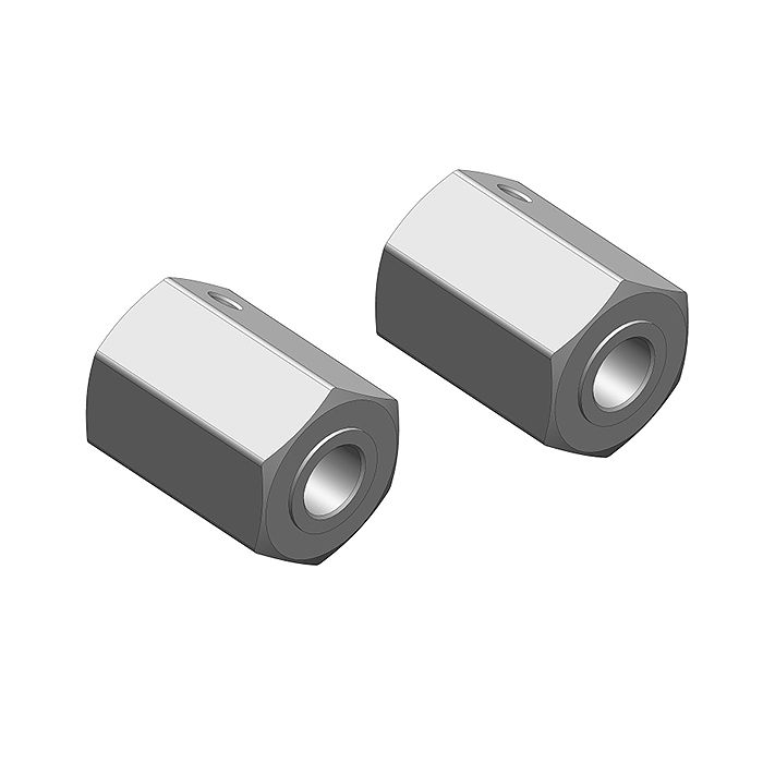 Corally Wheel Hex Adapter Front Aluminum 2 Pcs