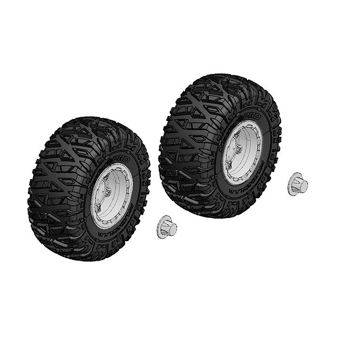 Corally Tire And Rim Set Truck Chrome Rims 1 Pair