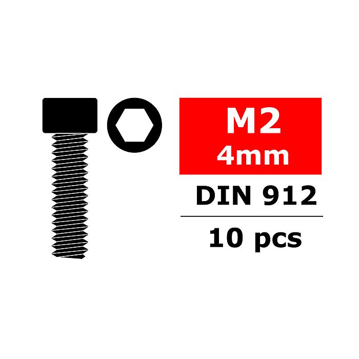 Team Corally Steel Screws M2 X 4mm Hex Socket Head 10 Pcs