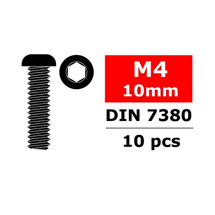 Corally Steel Screws M4 X 10mm Hex Button Head 10 Pcs
