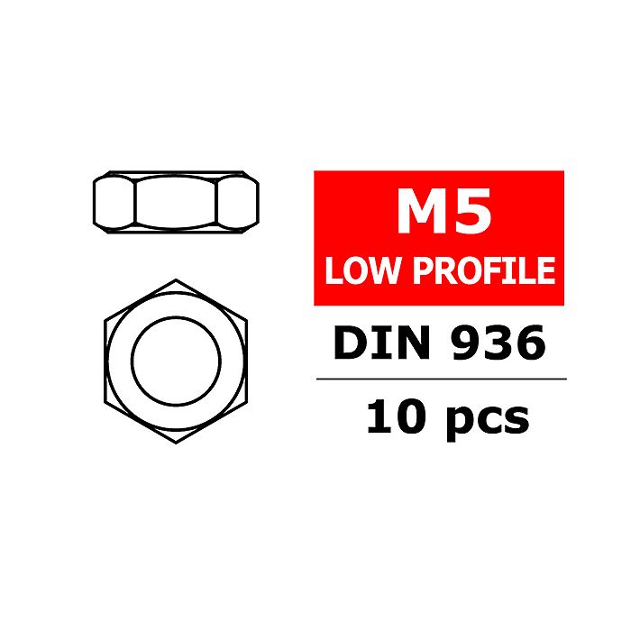 Team Corally Low Profile Nut M5 10 Pcs