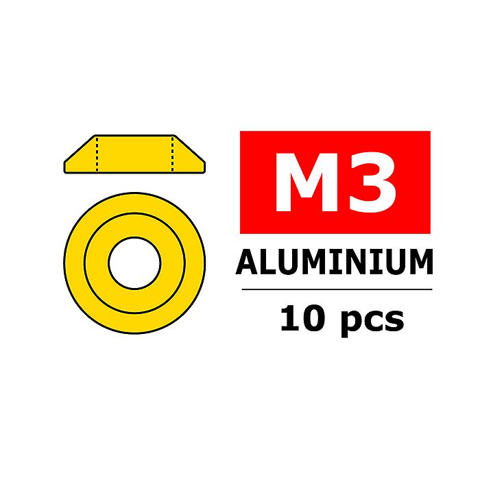 Team Corally Aluminium Washer For M3 Button Head Screws O
