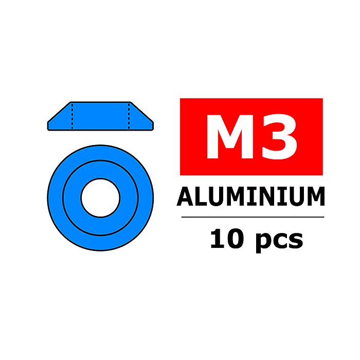 Team Corally Aluminium Washer For M3 Button Head Screws O