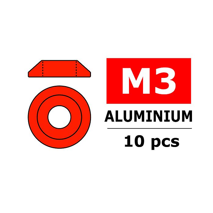 Team Corally Aluminium Washer For M3 Button Head Screws O