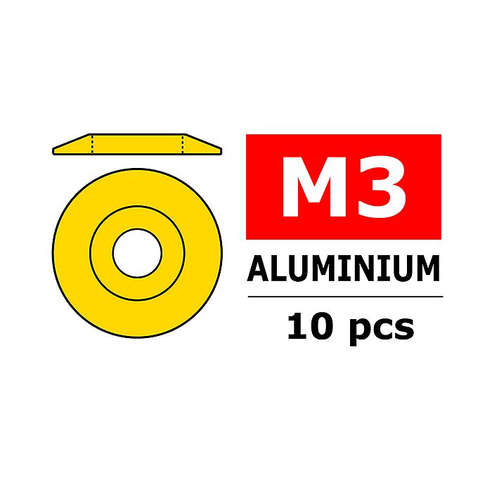 Team Corally Aluminium Washer For M3 Button Head Screws O