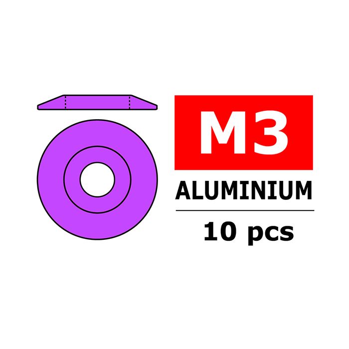 Team Corally Aluminium Washer For M3 Button Head Screws O