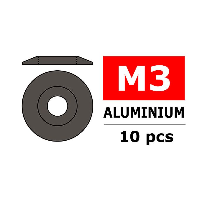 Team Corally Aluminium Washer For M3 Button Head Screws O