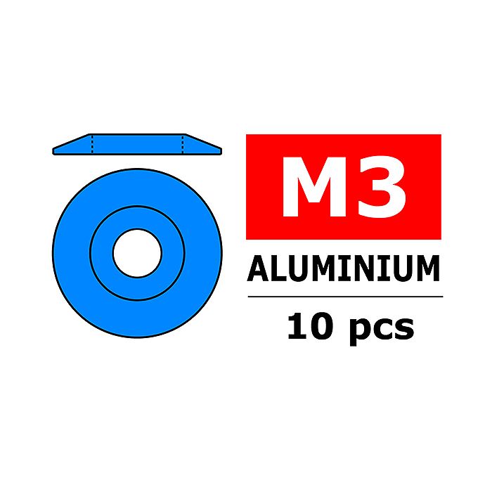 Team Corally Aluminium Washer For M3 Button Head Screws O