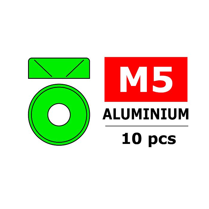 Team Corally Aluminium Washer For M5 Flat Head Screws Od=