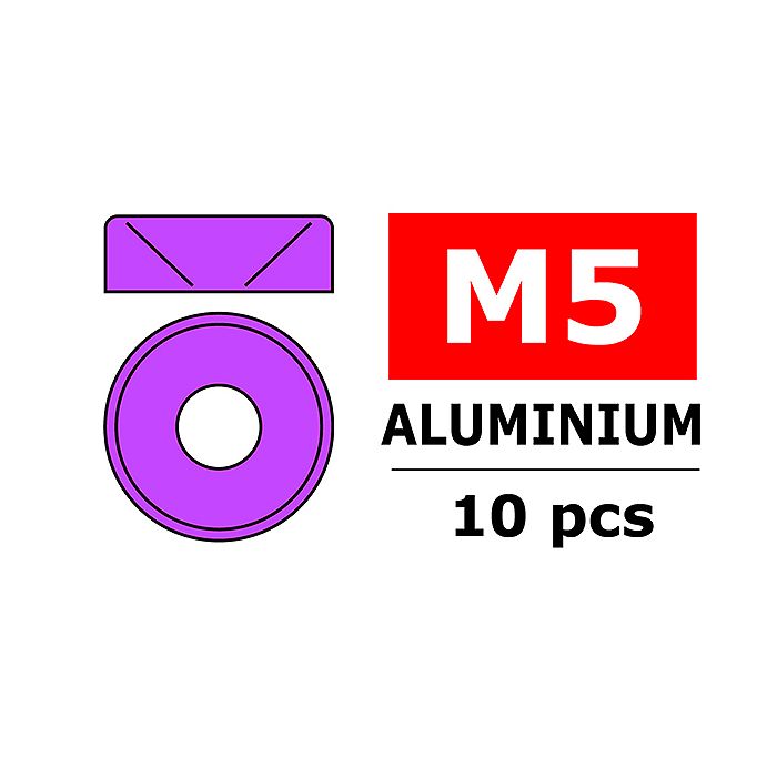 Team Corally Aluminium Washer For M5 Flat Head Screws Od=
