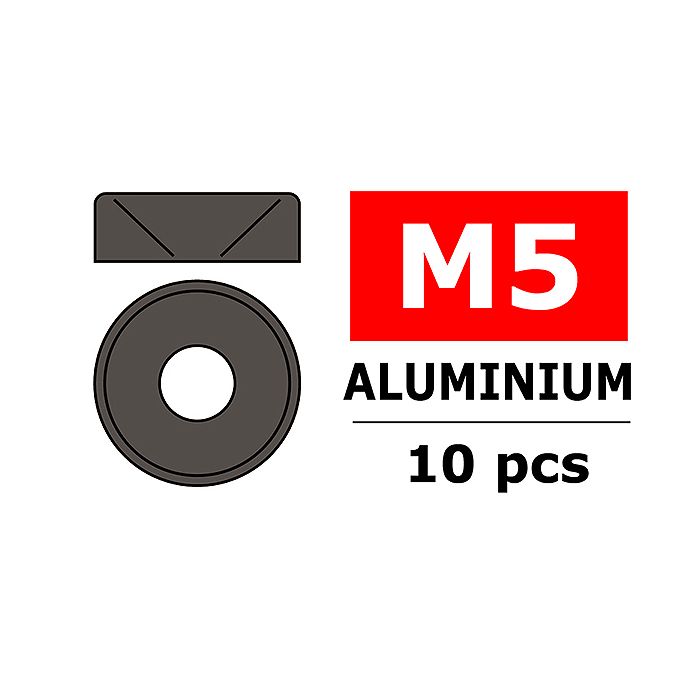Team Corally Aluminium Washer For M5 Flat Head Screws Od=
