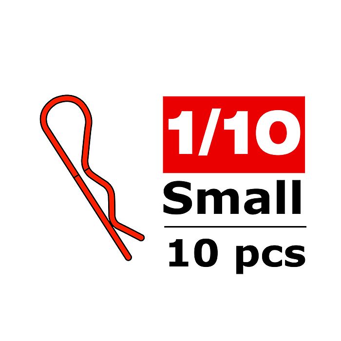 Corally Body Clips 45 Bent Sm All Red 10 Pcs