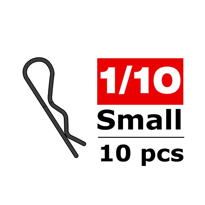 Corally Body Clips 45 Bent Sm All Black 10 Pcs