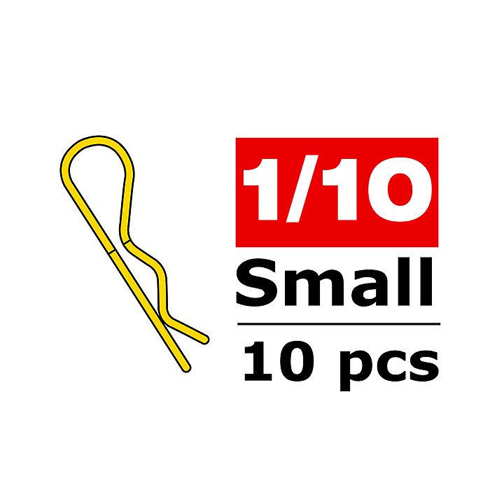 Corally RC Car Body Clips 45 Bent Small Gold 10 Pcs