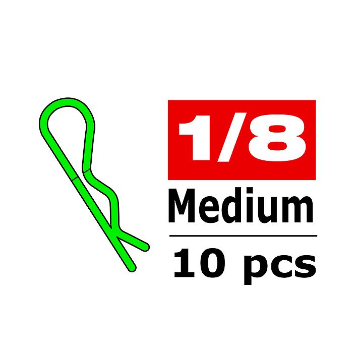 Corally Body Clips 45 Bent Me Dium Green 10 Pcs