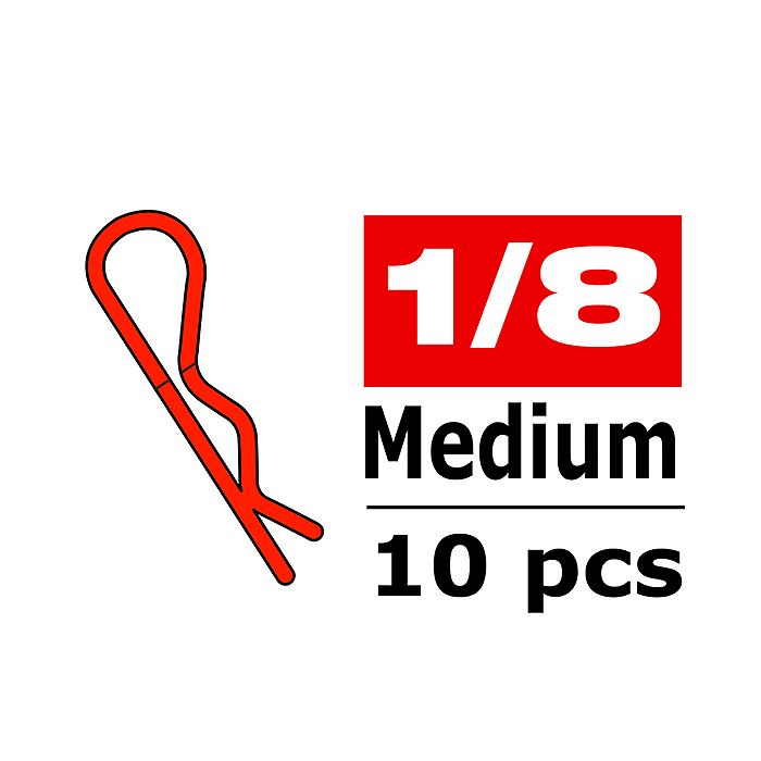 Corally Body Clips 45 Bent Me Dium Red 10 Pcs