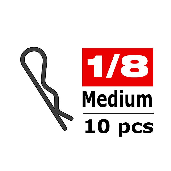 Corally Body Clips 45 Bent Me Dium Black 10 Pcs