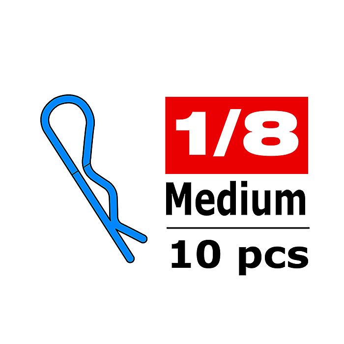 Corally Body Clips 45 Bent Me Dium Blue 10 Pcs