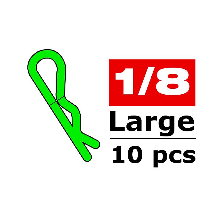 Corally Body Clips 45 Bent La Rge Green 10 Pcs