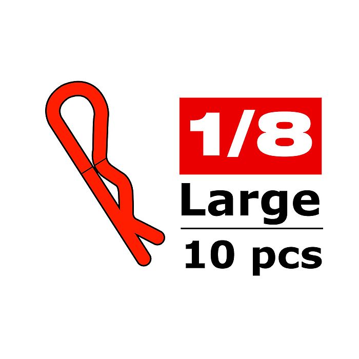 Corally Body Clips 45 Bent La Rge Red 10 Pcs