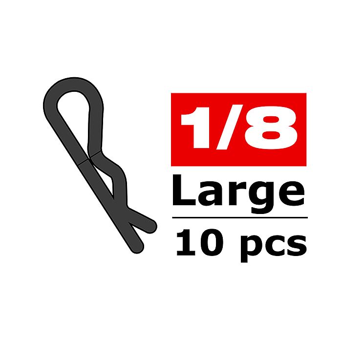 Corally Body Clips 45 Bent La Rge Black 10 Pcs