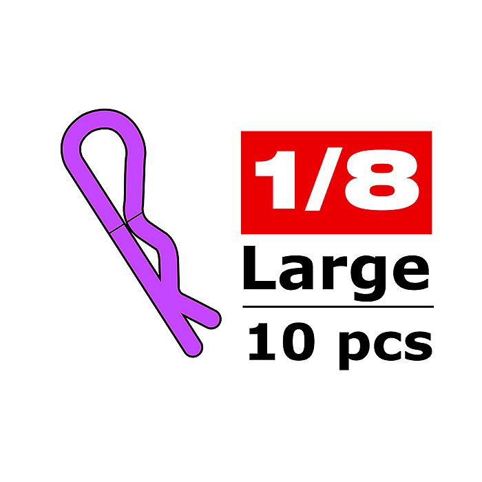 Corally Body Clips 45 Bent La Rge Purple 10 Pcs